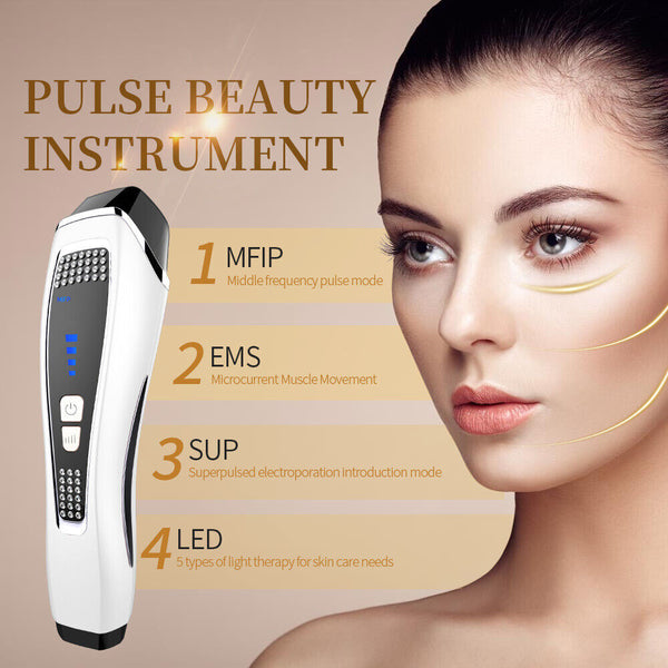 EMS Microcurrent LED Facial Anti-Wrinkle Pulse Beauty Device Neck Lifting
